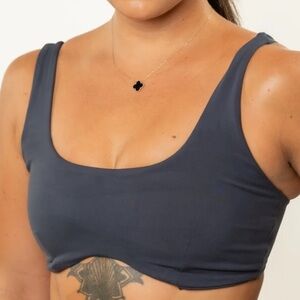 Til You Collapse Sculpt Contour Sports Bra Blue Marine size Large cropped